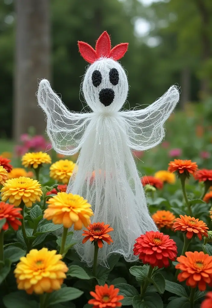28 Chicken Wire Ghosts DIY Projects That Are Spooky & Fun 18 28 Chicken Wire Ghosts DIY Projects That Are Spooky & Fun - 17. Ghost Hiding in the Garden