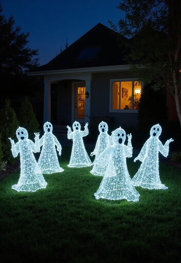 28 Chicken Wire Ghosts DIY Projects That Are Spooky & Fun 22 28 Chicken Wire Ghosts DIY Projects That Are Spooky & Fun - 21. Ghosts in a Haunted Forest Setup