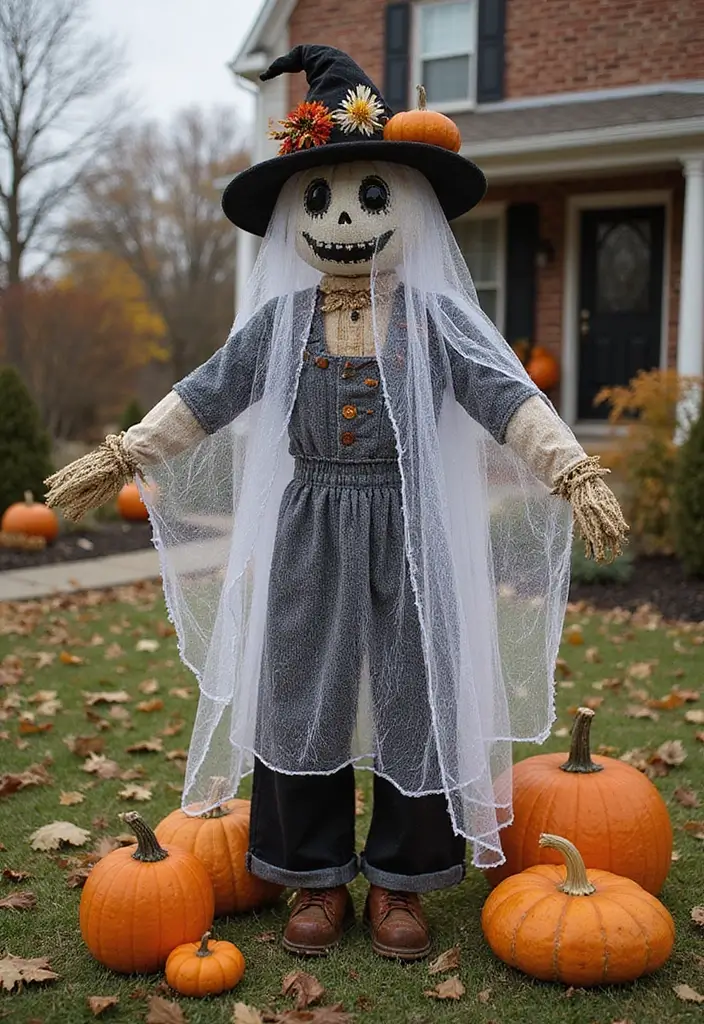 28 Chicken Wire Ghosts DIY Projects That Are Spooky & Fun 24 28 Chicken Wire Ghosts DIY Projects That Are Spooky & Fun - 23. Ghostly Scarecrow