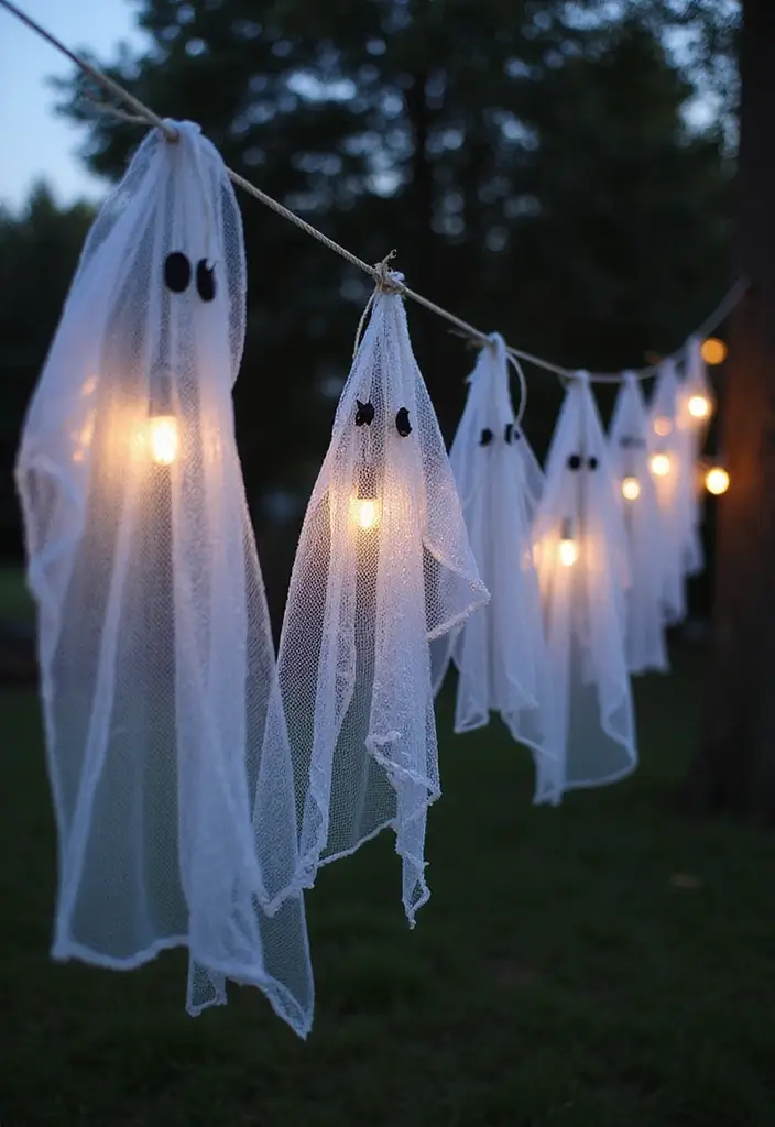 28 Chicken Wire Ghosts DIY Projects That Are Spooky & Fun 25 28 Chicken Wire Ghosts DIY Projects That Are Spooky & Fun - 24. Ghosts on a Clothesline