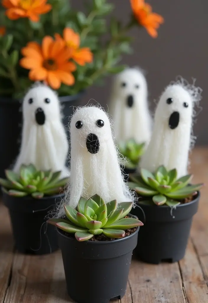 28 Chicken Wire Ghosts DIY Projects That Are Spooky & Fun 26 28 Chicken Wire Ghosts DIY Projects That Are Spooky & Fun - 25. Ghostly Succulent Arrangement