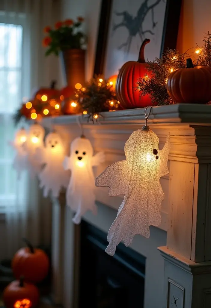 28 Chicken Wire Ghosts DIY Projects That Are Spooky & Fun 6 28 Chicken Wire Ghosts DIY Projects That Are Spooky & Fun - 5. Spooky Ghost Garland