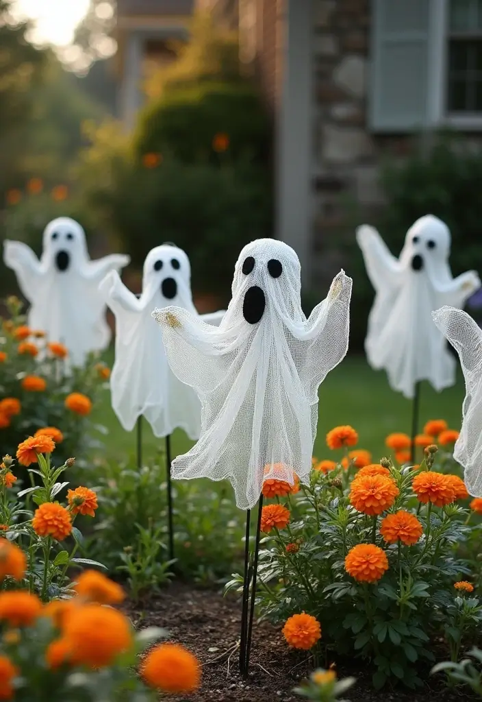 28 Chicken Wire Ghosts DIY Projects That Are Spooky & Fun 7 28 Chicken Wire Ghosts DIY Projects That Are Spooky & Fun - 6. Ghostly Yard Stakes