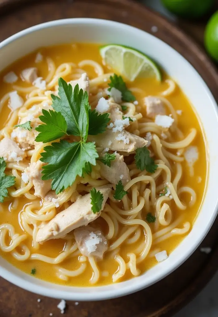 28 Homemade Noodles for Chicken Noodle Soup Recipes That Taste Fresh - 22. Coconut Noodles for a Tropical Flavor
