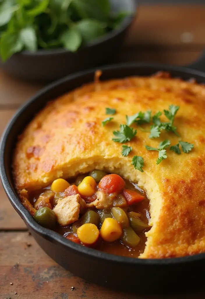 29 Cornbread Chicken Pot Pie Recipes That Feel Southern & Cozy - 15. Cajun Cornbread Chicken Pot Pie