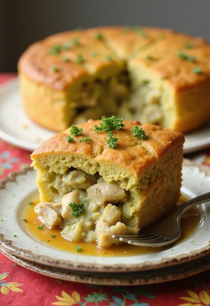 29 Cornbread Chicken Pot Pie Recipes That Feel Southern & Cozy - 17. Pesto Cornbread Chicken Pot Pie