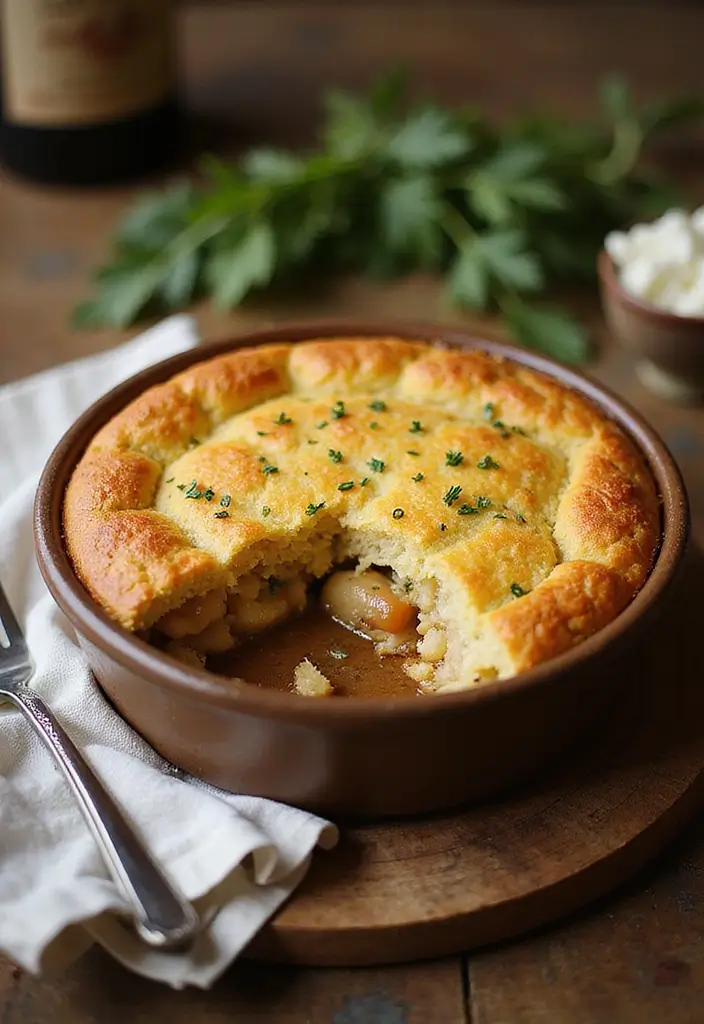 29 Cornbread Chicken Pot Pie Recipes That Feel Southern & Cozy - 18. Balsamic Chicken Cornbread Pot Pie