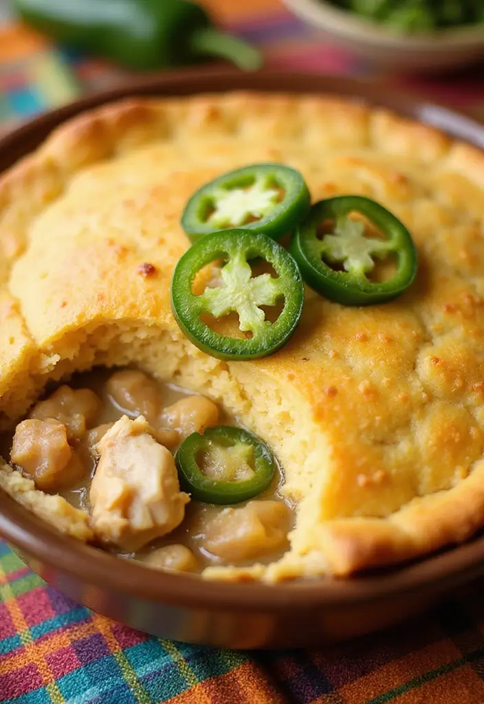 29 Cornbread Chicken Pot Pie Recipes That Feel Southern & Cozy - 2. Spicy Jalapeño Cornbread Chicken Pot Pie