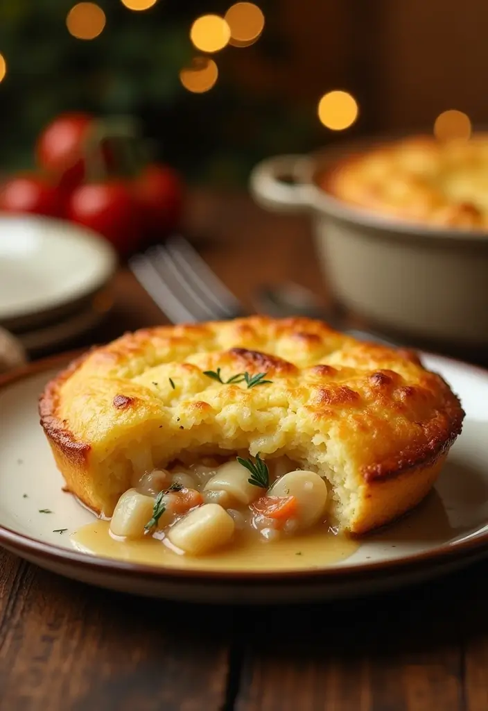 29 Cornbread Chicken Pot Pie Recipes That Feel Southern & Cozy - 27. Caramelized Onions Cornbread Chicken Pot Pie