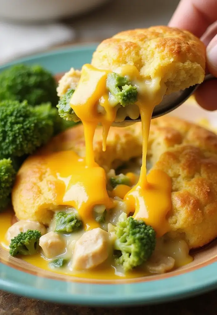 29 Cornbread Chicken Pot Pie Recipes That Feel Southern & Cozy - 4. Cheesy Broccoli Cornbread Chicken Pot Pie