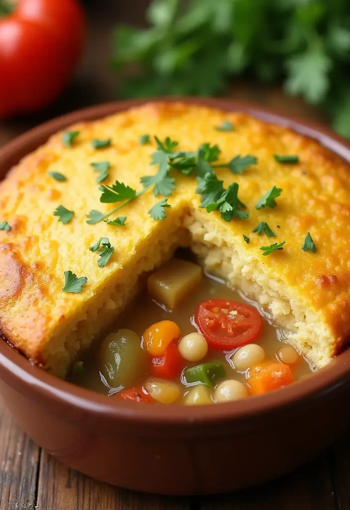 29 Cornbread Chicken Pot Pie Recipes That Feel Southern & Cozy - 6. Veggie-Loaded Cornbread Chicken Pot Pie
