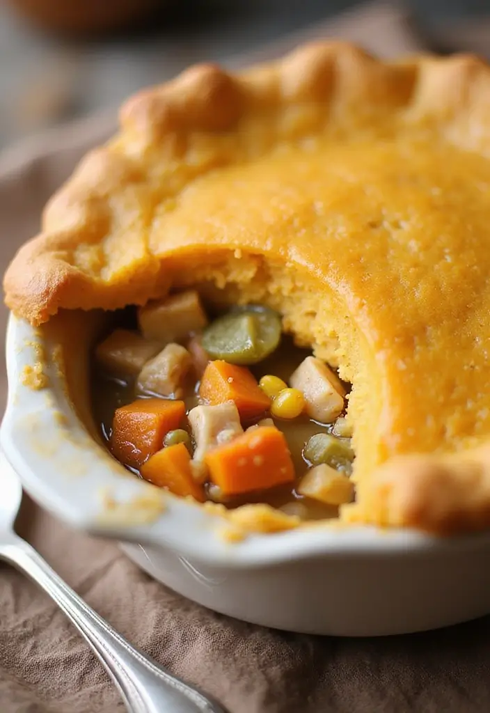 29 Cornbread Chicken Pot Pie Recipes That Feel Southern & Cozy - 8. Sweet Potato Cornbread Chicken Pot Pie