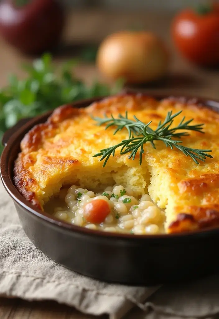 29 Cornbread Chicken Pot Pie Recipes That Feel Southern & Cozy - 9. Italian Herb Cornbread Chicken Pot Pie