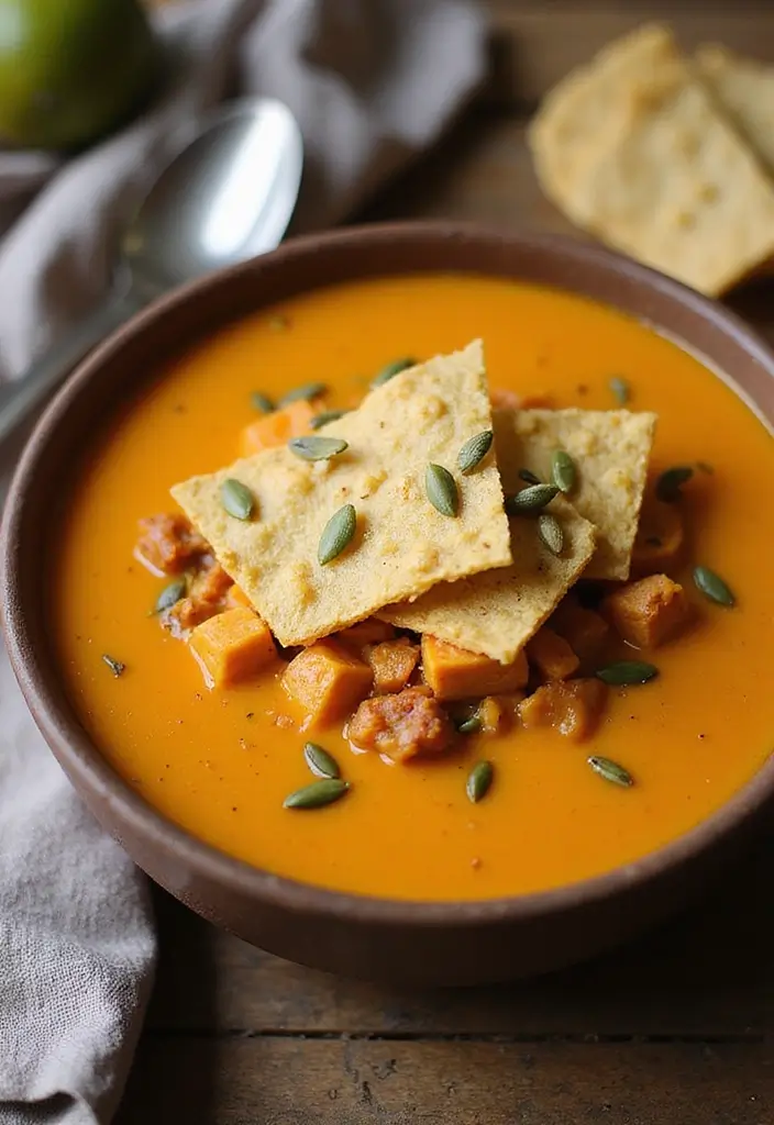 29 Creamy Chicken Enchilada Soup Recipes That Are Spicy & Smooth 16 29 Creamy Chicken Enchilada Soup Recipes That Are Spicy & Smooth - 15. Creamy Pumpkin Chicken Enchilada Soup