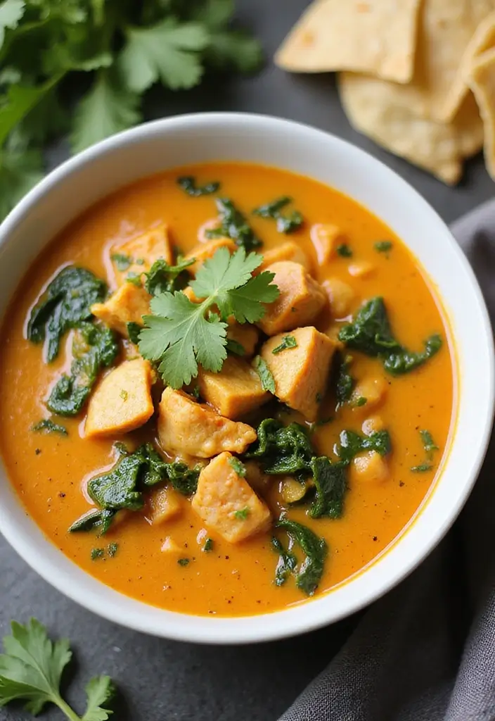 29 Creamy Chicken Enchilada Soup Recipes That Are Spicy & Smooth 19 29 Creamy Chicken Enchilada Soup Recipes That Are Spicy & Smooth - 18. Creamy Chicken Enchilada Soup with Spinach