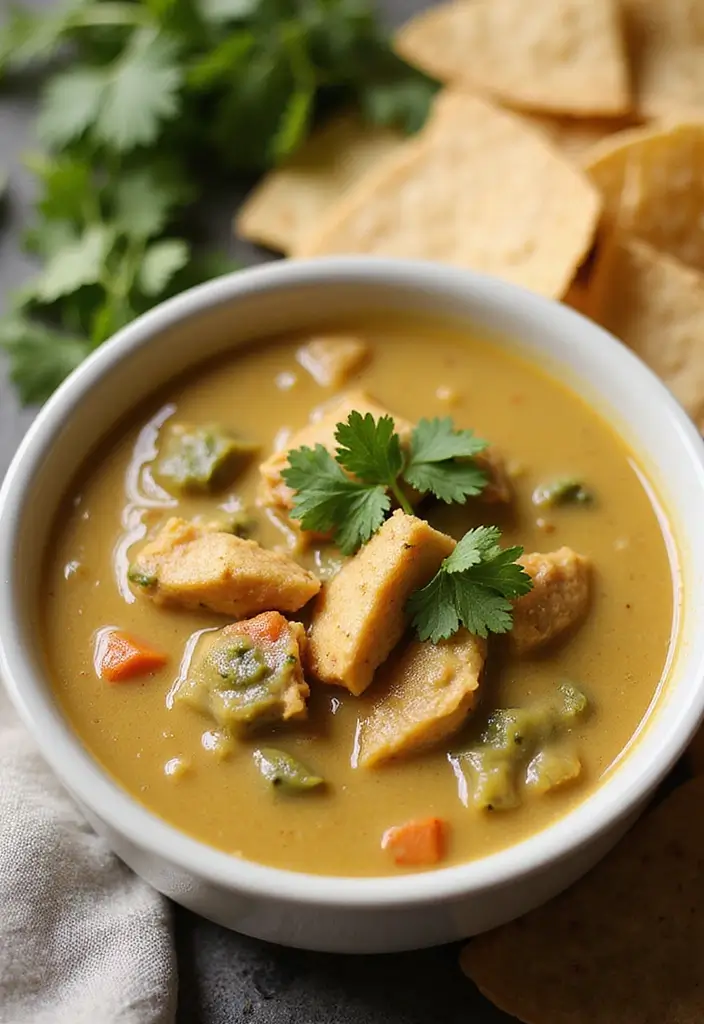 29 Creamy Chicken Enchilada Soup Recipes That Are Spicy & Smooth 4 29 Creamy Chicken Enchilada Soup Recipes That Are Spicy & Smooth - 3. Creamy Green Chile Chicken Enchilada Soup