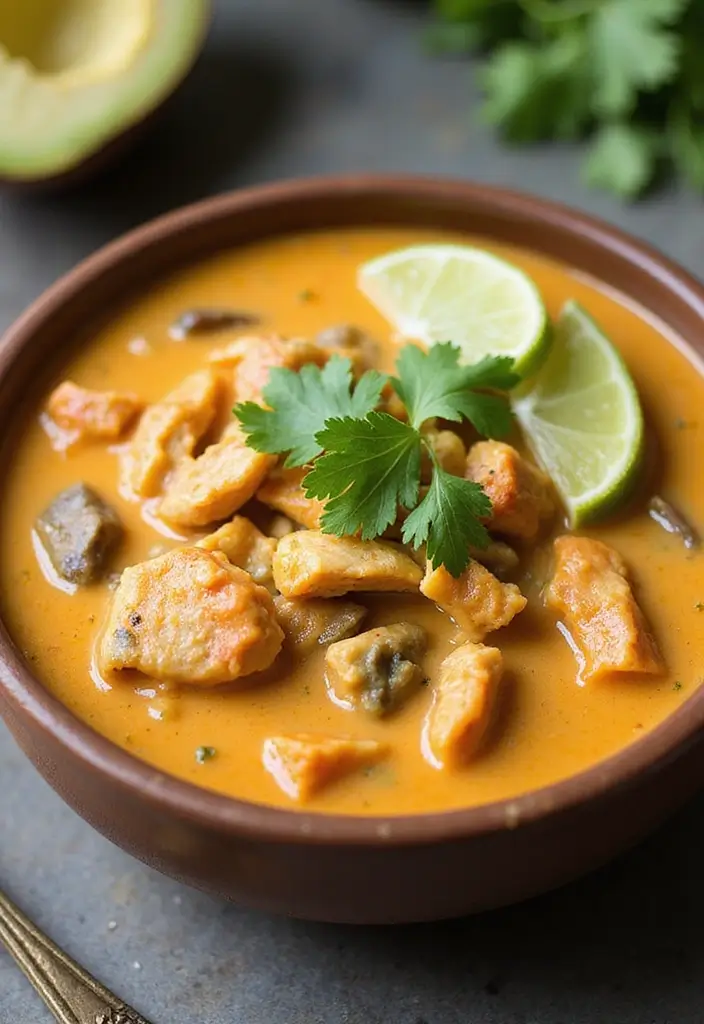 29 Creamy Chicken Enchilada Soup Recipes That Are Spicy & Smooth 5 29 Creamy Chicken Enchilada Soup Recipes That Are Spicy & Smooth - 4. Creamy Chicken Enchilada Soup with Coconut Milk