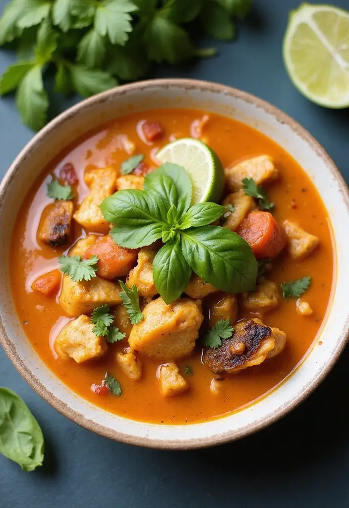 29 Creamy Chicken Enchilada Soup Recipes That Are Spicy & Smooth 10 29 Creamy Chicken Enchilada Soup Recipes That Are Spicy & Smooth - 9. Thai Chicken Enchilada Soup