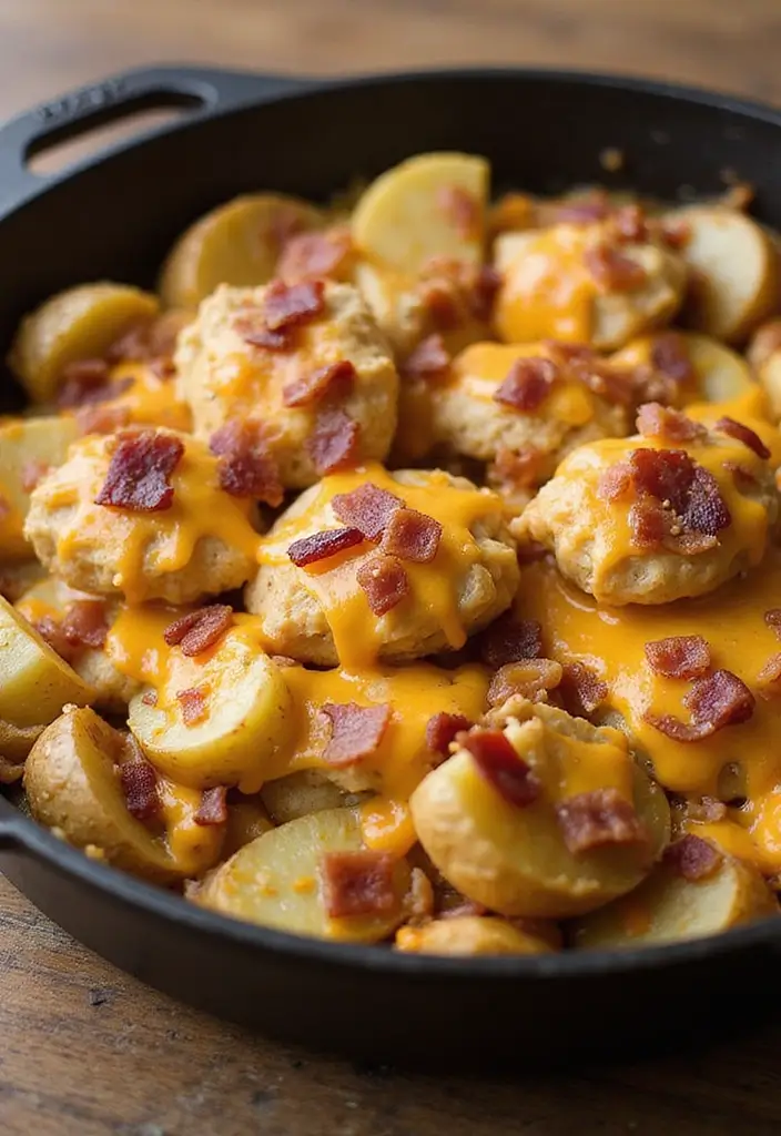 29 Crockpot Chicken and Potatoes Recipes That Feel Rustic & Filling 27 29 Crockpot Chicken and Potatoes Recipes That Feel Rustic & Filling - 11. Loaded Chicken and Potato Skillet