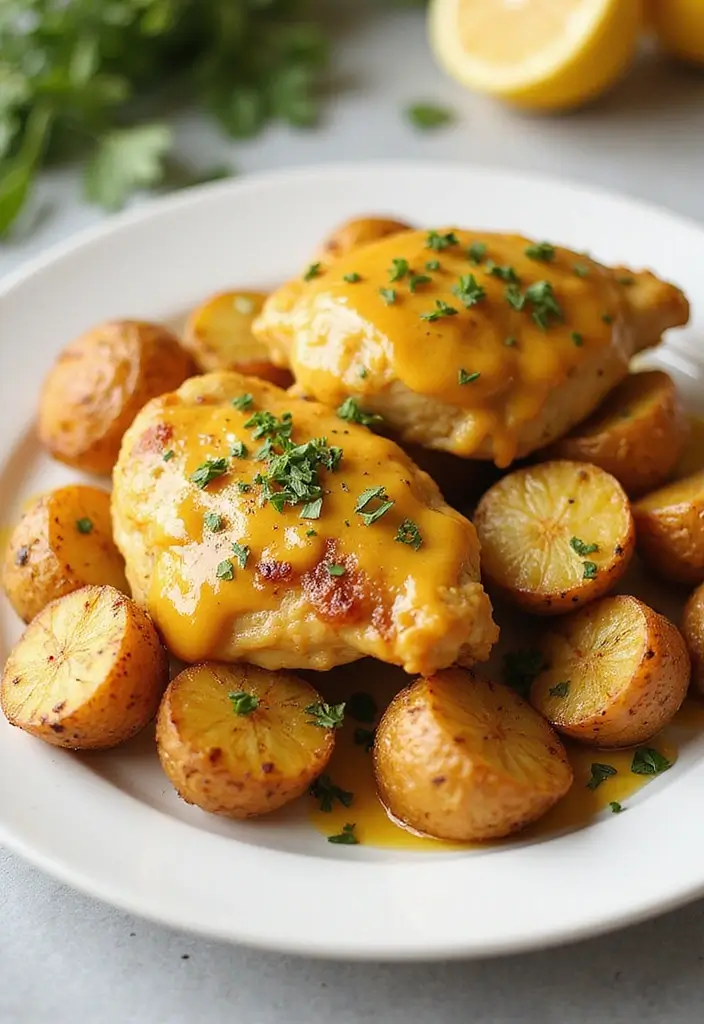 29 Crockpot Chicken and Potatoes Recipes That Feel Rustic & Filling 13 29 Crockpot Chicken and Potatoes Recipes That Feel Rustic & Filling - 2. Honey Mustard Chicken and Potatoes