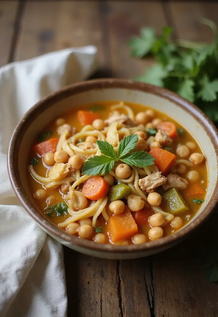 29 Hearty Chicken Noodle Soup Recipes That Warm You Up Instantly - 16. Chickpea Chicken Noodle Soup
