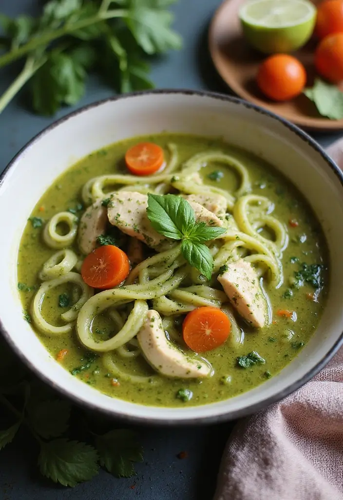 29 Hearty Chicken Noodle Soup Recipes That Warm You Up Instantly - 24. Pesto Chicken Noodle Soup