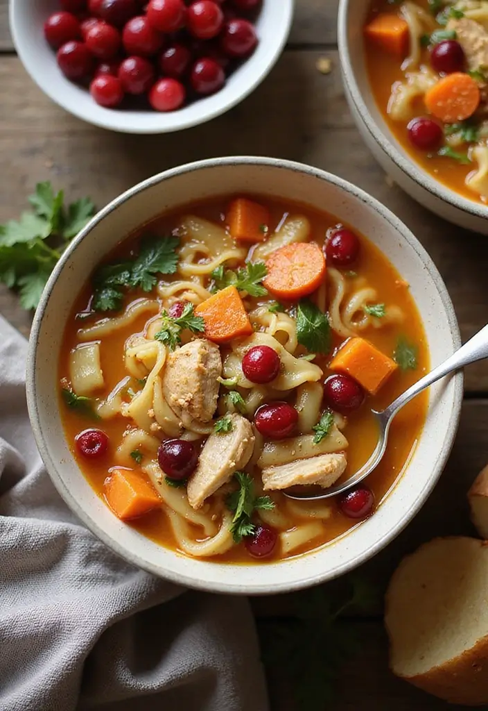 29 Hearty Chicken Noodle Soup Recipes That Warm You Up Instantly - 25. Cranberry Chicken Noodle Soup
