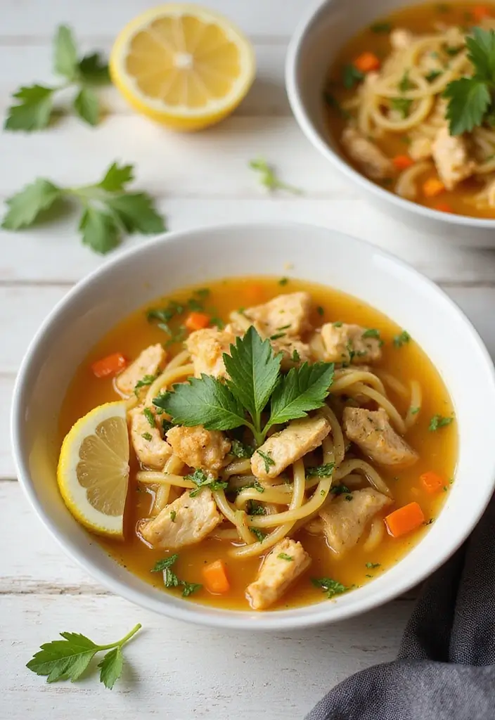 29 Hearty Chicken Noodle Soup Recipes That Warm You Up Instantly - 4. Lemon Chicken Noodle Soup