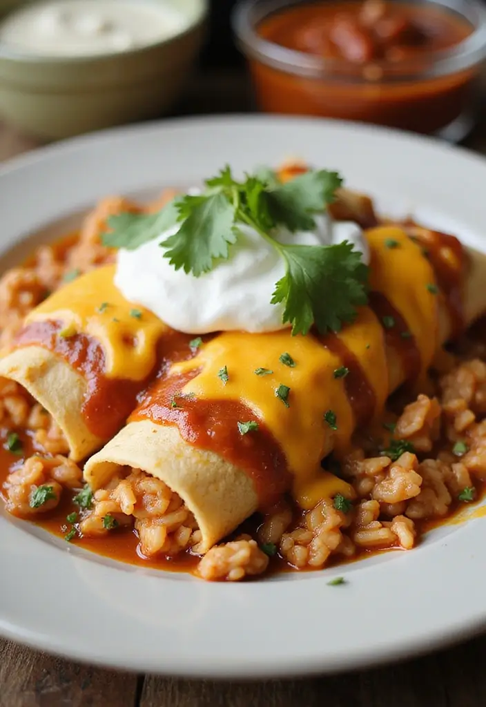 29 Mexican Chicken and Rice Recipes That Are Family Favorites 16 29 Mexican Chicken and Rice Recipes That Are Family Favorites - 15. Chicken and Rice Enchiladas