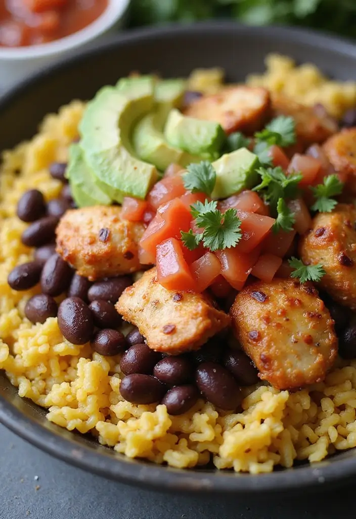 29 Mexican Chicken and Rice Recipes That Are Family Favorites 5 29 Mexican Chicken and Rice Recipes That Are Family Favorites - 4. Healthy Mexican Chicken Burrito Bowls