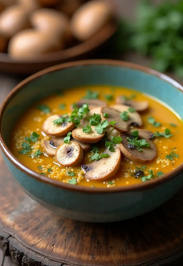 29 Rotisserie Chicken Mushroom Soup Recipes That Are Creamy & Rich - 12. Chicken and Mushroom Soup with Quinoa