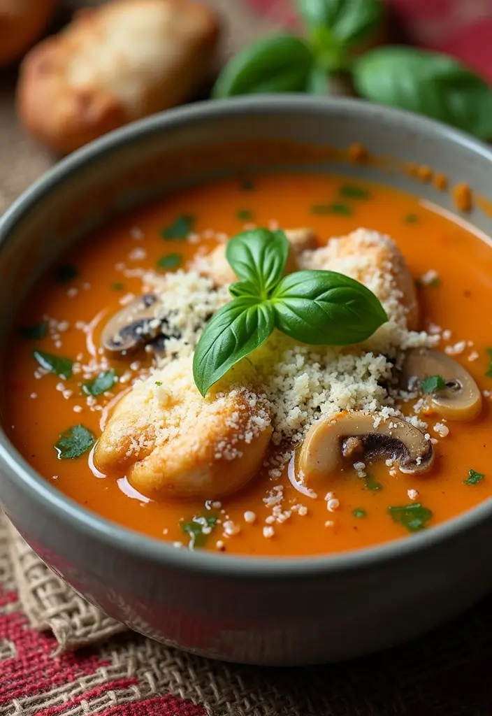 29 Rotisserie Chicken Mushroom Soup Recipes That Are Creamy & Rich - 14. Italian Chicken Mushroom Soup