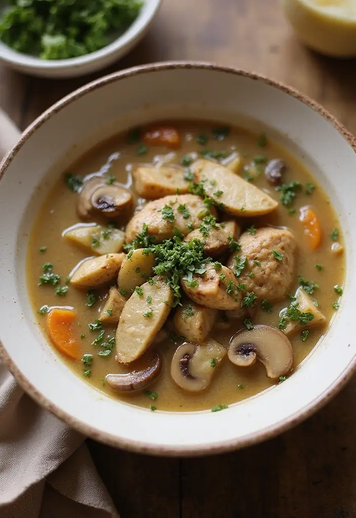 29 Rotisserie Chicken Mushroom Soup Recipes That Are Creamy & Rich - 16. Nourishing Chicken Mushroom Soup with Oats