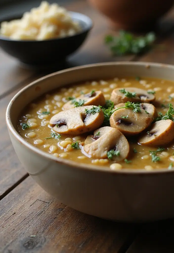 29 Rotisserie Chicken Mushroom Soup Recipes That Are Creamy & Rich - 19. Chicken Mushroom Soup with Barley