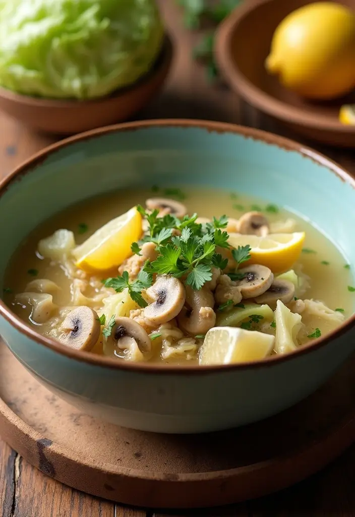 29 Rotisserie Chicken Mushroom Soup Recipes That Are Creamy & Rich - 22. Chicken Mushroom Soup with Cabbage