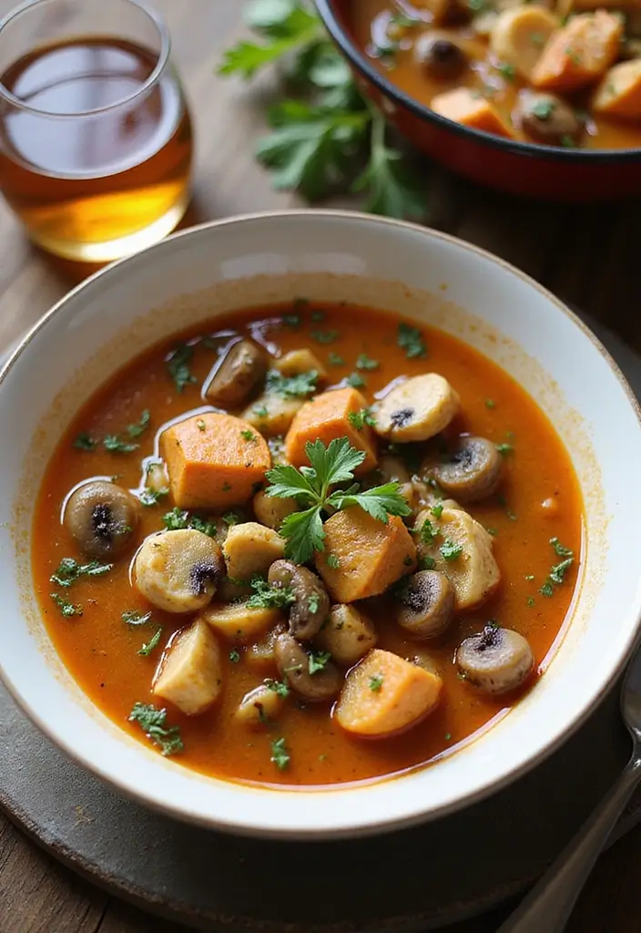 29 Rotisserie Chicken Mushroom Soup Recipes That Are Creamy & Rich - 4. Spanish-Style Chicken and Mushroom Soup