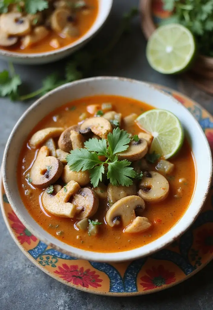 29 Rotisserie Chicken Mushroom Soup Recipes That Are Creamy & Rich - 5. Thai Coconut Chicken Mushroom Soup