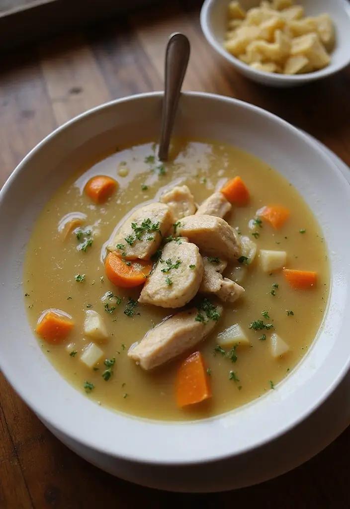 29 Rotisserie Chicken Soup Recipes That Warm the Soul - 17. Rotisserie Chicken and Garlic Soup
