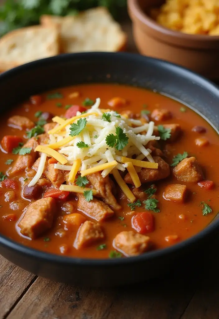 29 Rotisserie Chicken Soup Recipes That Warm the Soul - 18. Savory Rotisserie Chicken Chili Soup