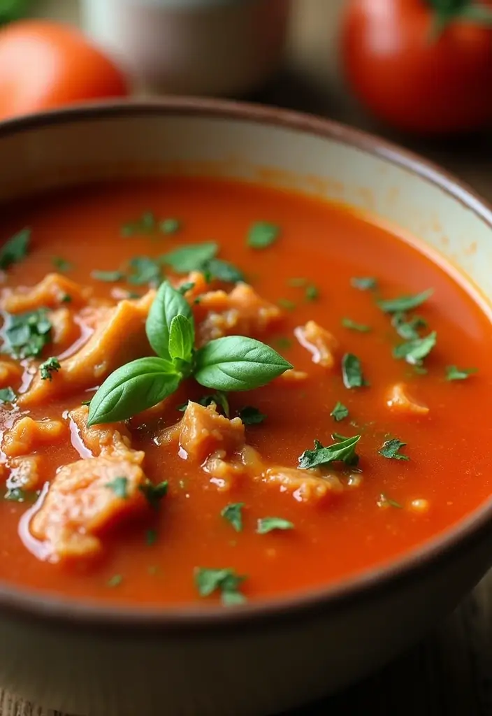 29 Rotisserie Chicken Soup Recipes That Warm the Soul - 24. Rotisserie Chicken and Tomato Soup