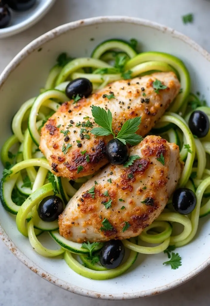 29 Slow Cooker Greek Chicken Recipes That Are Mediterranean Magic - 12. Greek Chicken and Zucchini Noodles