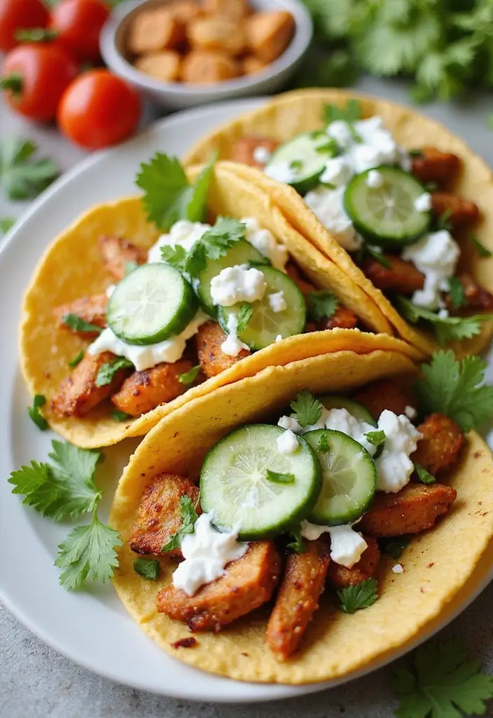 29 Slow Cooker Greek Chicken Recipes That Are Mediterranean Magic - 3. Greek Chicken Tacos