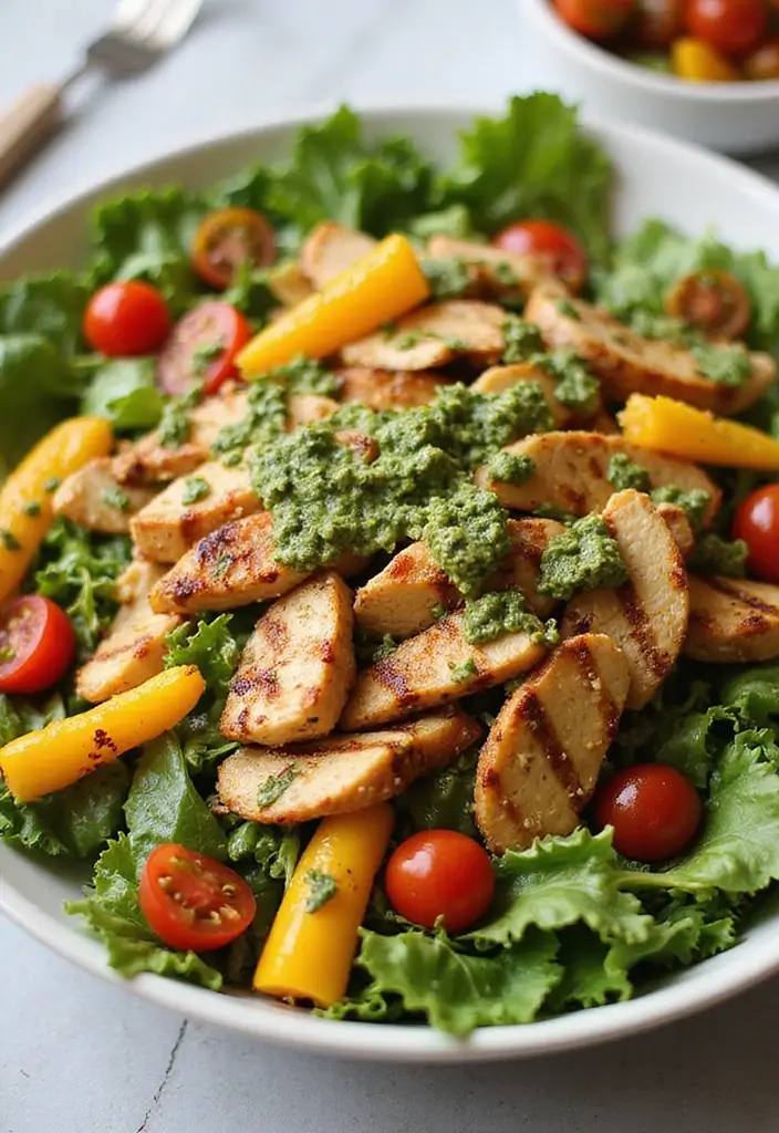 29 Tex Mex Chopped Chicken Salad Recipes That Are Crunchy & Colorful 27 29 Tex Mex Chopped Chicken Salad Recipes That Are Crunchy & Colorful - 26. Tex Mex Chicken Salad with Pesto