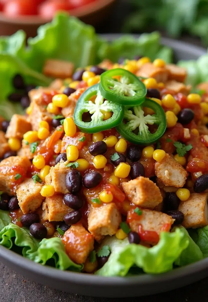 29 Tex Mex Chopped Chicken Salad Recipes That Are Crunchy & Colorful 30 29 Tex Mex Chopped Chicken Salad Recipes That Are Crunchy & Colorful - 29. Tex Mex Chopped Chicken Salad with Spicy Dressing