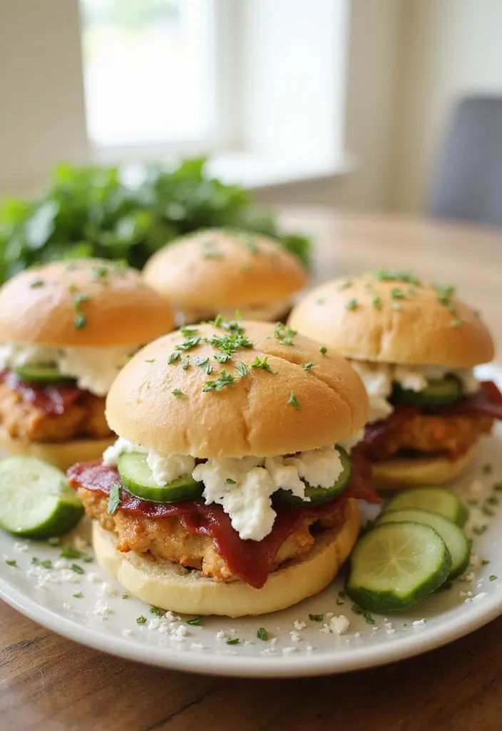 30 Chicken Bacon Ranch Sliders That Disappear at Parties - 11. Greek Chicken Bacon Ranch Sliders