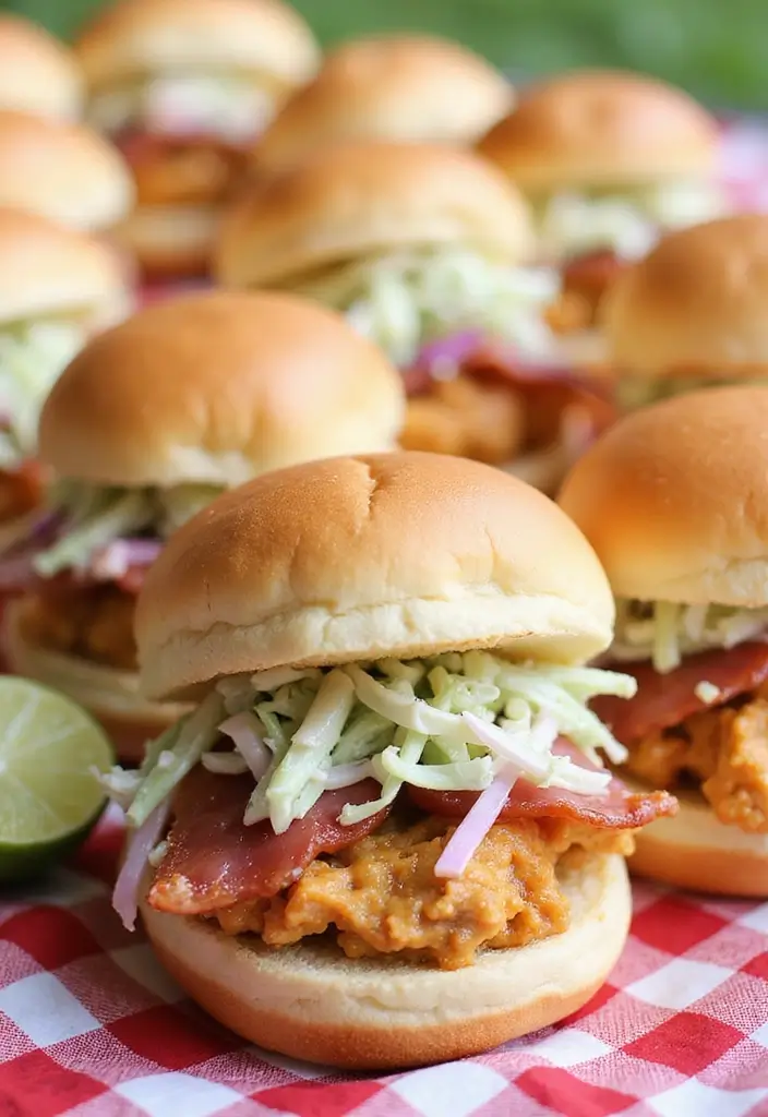 30 Chicken Bacon Ranch Sliders That Disappear at Parties - 13. Ranch Chicken Bacon Sliders with Coleslaw
