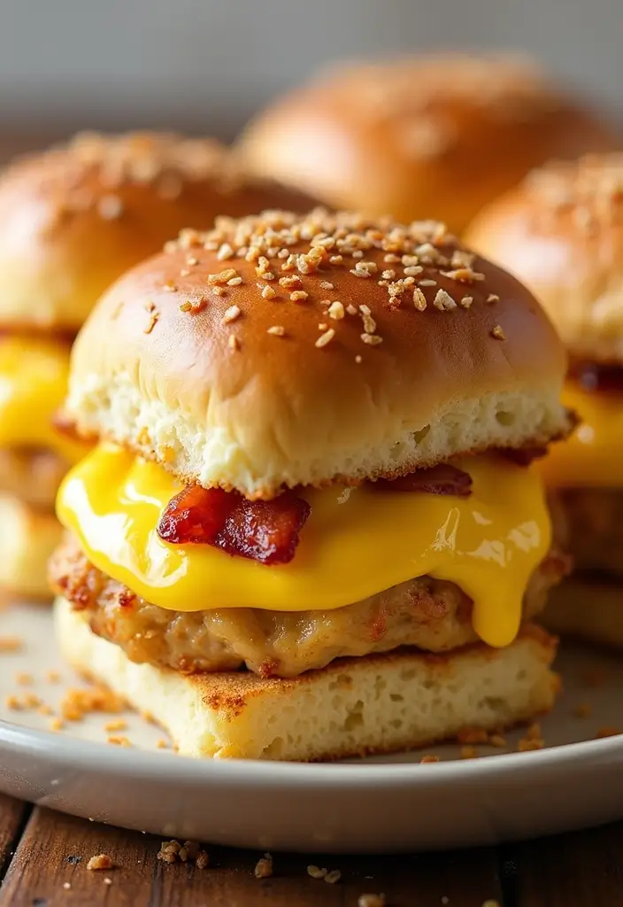 30 Chicken Bacon Ranch Sliders That Disappear at Parties - 14. Chicken Bacon Ranch Breakfast Sliders