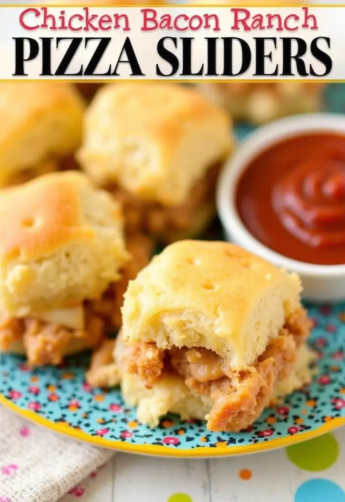 30 Chicken Bacon Ranch Sliders That Disappear at Parties - 15. Mini Chicken Bacon Ranch Pizza Sliders