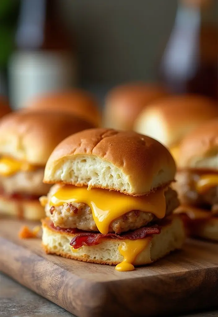 30 Chicken Bacon Ranch Sliders That Disappear at Parties - 16. Cheesy Chicken Bacon Ranch Sliders