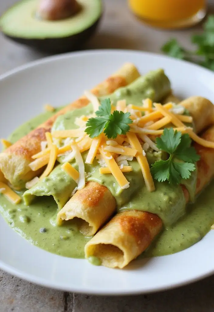 30 Chicken Enchiladas with Green Sauce Recipes That Are Tangy & Cheesy 11 30 Chicken Enchiladas with Green Sauce Recipes That Are Tangy & Cheesy - 10. Creamy Avocado Green Sauce Enchiladas